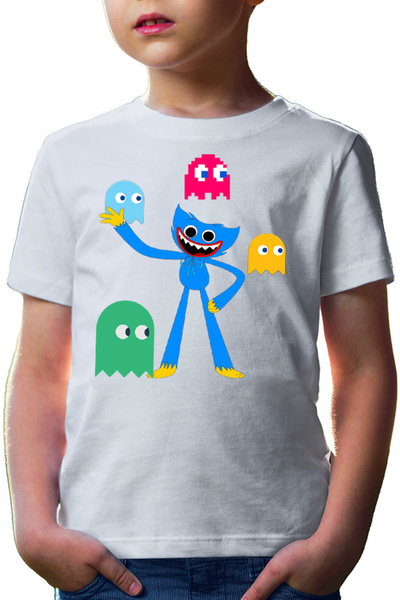 OEM Tricou copii Huggy Wuggy Pac Man Ghost NPC Horror Game