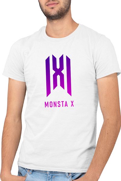 OEM Monsta X Logo Merch K-Pop Album New Come Back Men's T-Shirt