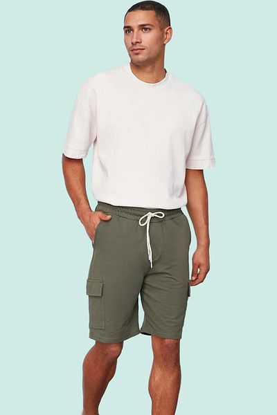 PayBuy Men's Cargo Pocket Wide Leg Shorts Comfortable Fit Knitted Fabric Daily Combinations Quality Material