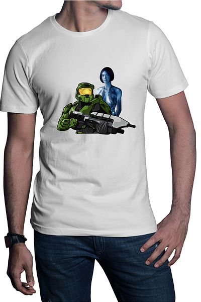 OEM Men's T-shirt Halo The Master Chief Spartan Cortana Guardian