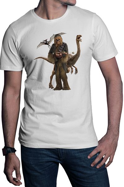 OEM Tricou barbati Star Wars Chewbacca T-Rex Flying Dinossaur