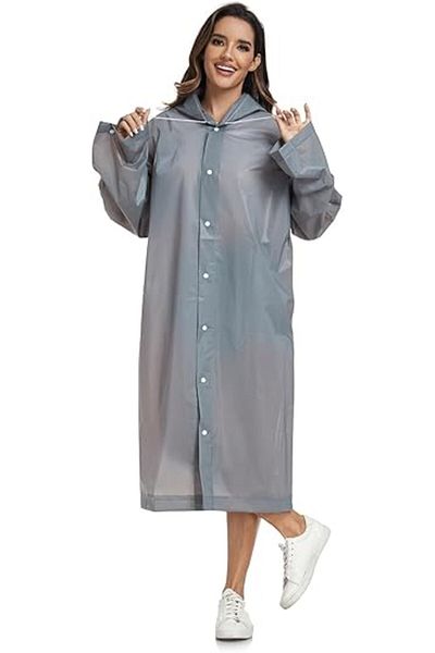 Lumely 1 Pack Raincoat Rain Poncho for Adults,EVA Rain Poncho for Women and Men Reusable Raincoat,XS
