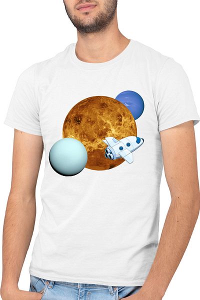 OEM Men's NASA Neptune Sun Space Rocket T-shirt