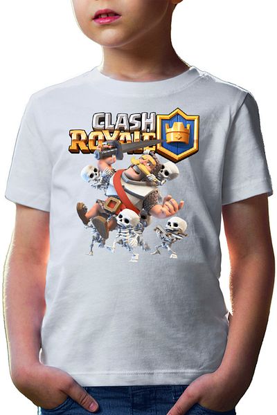 OEM Clash Royale Skeleton Full Team Aggressive Plan Game Kids T-shirt