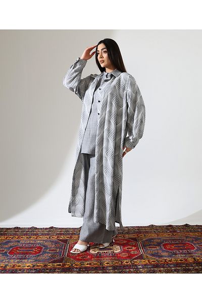 Fi'l Arz Fashion Comfortable Fit Long Viscose Linen Suit