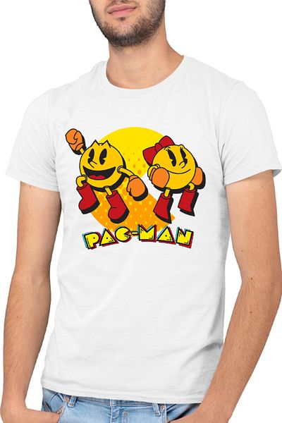 OEM Men's Pac Man Woman Logo Eat Game T-shirt