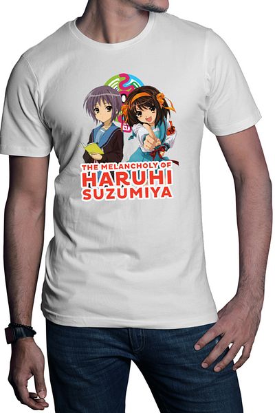 OEM Men's T-shirt Haruhi Suzumiya Yuki Book Read Sci-fi Cosplay Costume