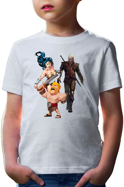 OEM Tricou copii Clash of Clans Witcher Wonder Woman Infantry