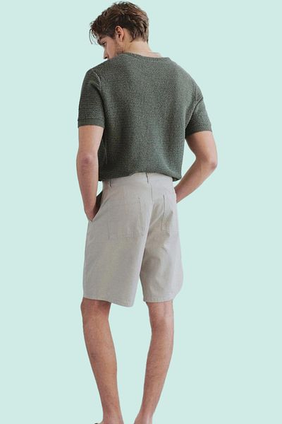 PayBuy Men's Gabardine Belt Detailed Oversize Shorts Cotton Summer Indispensable Daily Use
