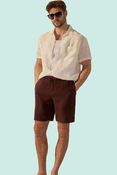 PayBuy Men's Regular Fit Linen Shorts Color Pipe Leg Is a Must-Have in Summer the Place Where Style Meets