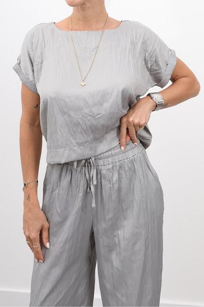 Suzi Women's Wrinkled Fabric Bluz Pants Set 4S203