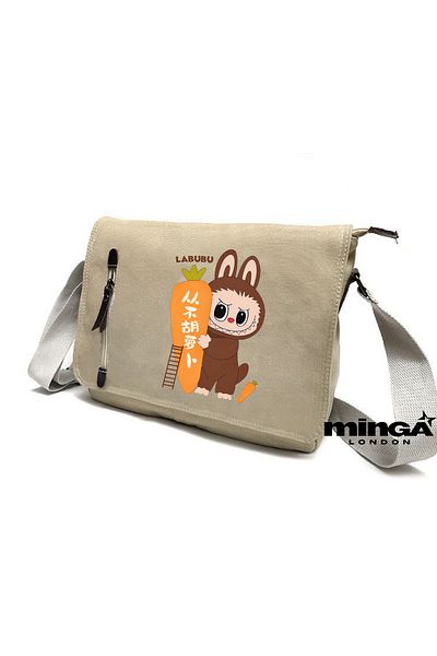 Minga London Beige Labubu Carrot Messenger Bag -Minga London