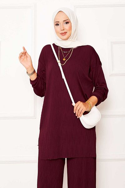 EBRUTESETTÜR Kraş Pattern Sandy Double Set