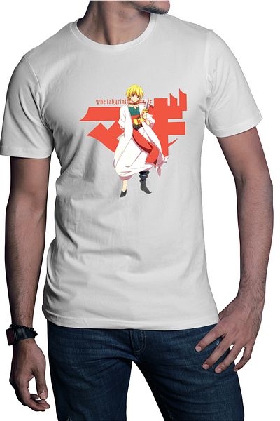 OEM Men's T-shirt Magi The Labyrinth of Magic Alibaba Orange Character Pose