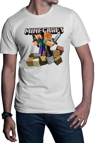 OEM Tricou barbati Minecraft Fight Loot Bow Sword Beginner Material