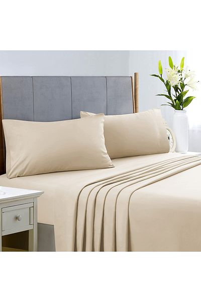 Five Store Set of 2 pillowcases made of 100% ranforce cotton, density 120 g/sqm, Cream, 40/40cm