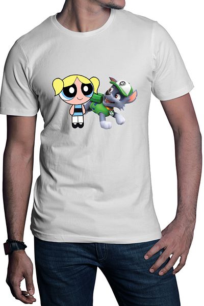 OEM Tricou barbati The Powerpuff Girls Bubble Paw Patrol Happy