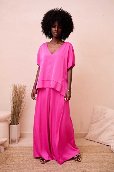 Blue Shadow Pantaloni de trabuc pentru femei Bs fuchsia