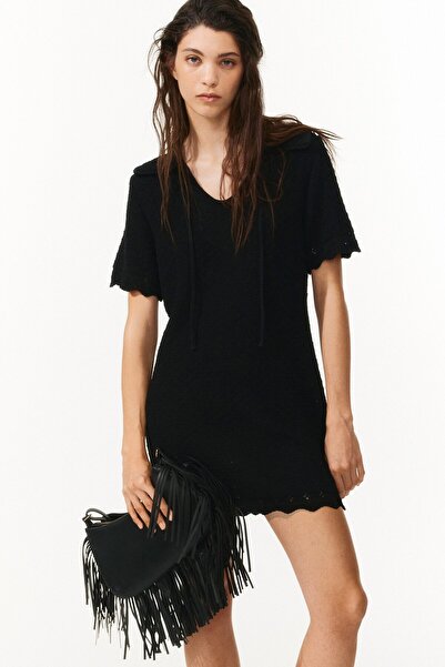 H&M Delik Desenli Triko Elbise