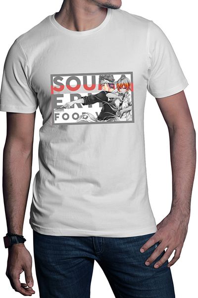 OEM Men's T-shirt Food Wars Souma Erina Manga Knife Anime Red