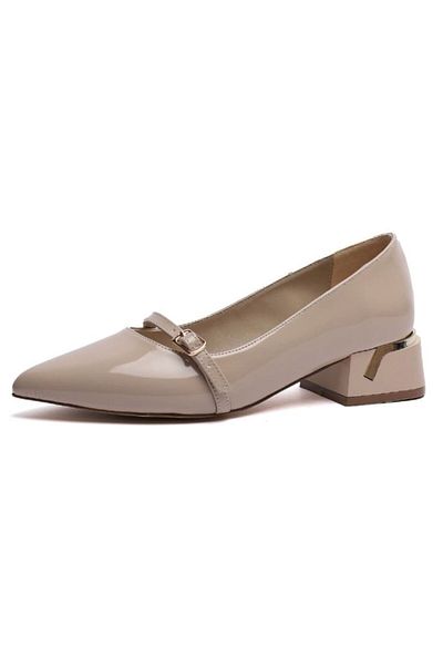 KUUM LONDON K14525710 Beige Patent Leather Exclusive Women's Shoes