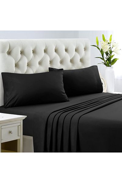 Five Store Set 2 huse perna din bumbac ranforce 100%, densitate 120 g/mp, Negru, 50/70cm