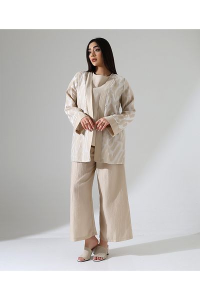 Fi'l Arz Fashion Viscose Linen Kimono Set