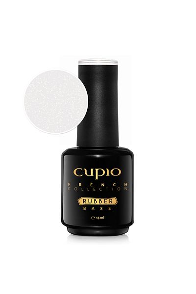 Cupio Βάση από καουτσούκ French Collection - Milky White Shimmer Gold 15ml