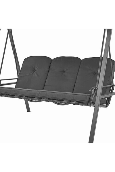 PROCART Garden swing, 3 seats, waterproof canopy, 205x118x184 cm, gray