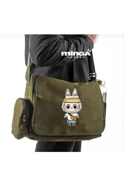Minga London Khaki Labubu Costume Messenger Bag -Minga London