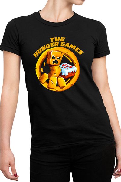 OEM Tricou dama The Hunger Games Minecraft Logo Cake Creeper