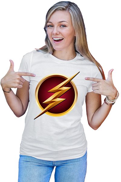 OEM Tricou dama The Flash Logo Superhero Comics Fast Go