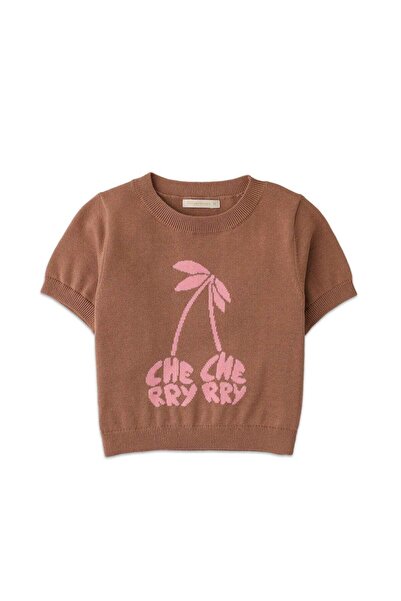 Gingersnaps بلوزة بناتية بأكمام قصيرة وطبعة أمامية