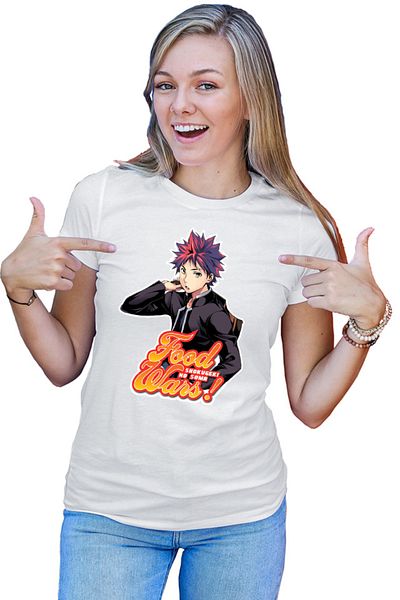 OEM Women's T-shirt Food Wars Souma Student Style Action Shokugeki
