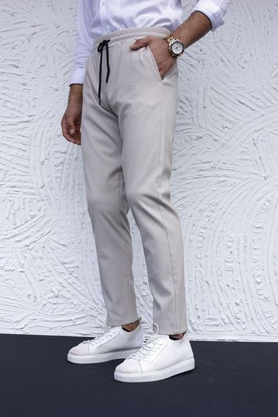 hello7 Men's Slim Fit Seersucker Fabric Straight Leg Stretchy Jogger Pants