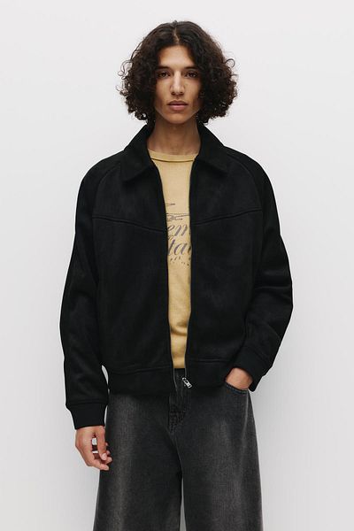 Pull & Bear Faux suede trucker jacket