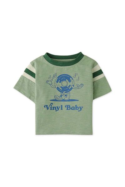 Gingersnaps Boys' Short Sleeve Newborn T-Shirt with Front Print