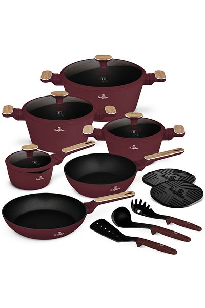 Berlinger Haus 15 Pcs Titanium Cookware Set Nonstick Leonardo Nordic Collection Turboinduction All Stoves New
