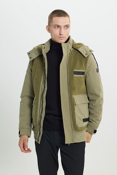 AC&Co / Altınyıldız Classics Men's Mink Standard Fit Regular Fit Windproof Thermometer Warm Hooded Coat Coat