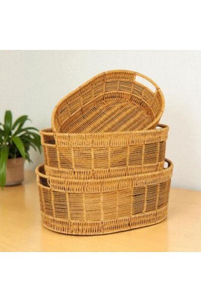 MİEN Oval Rattan Small Size Basket