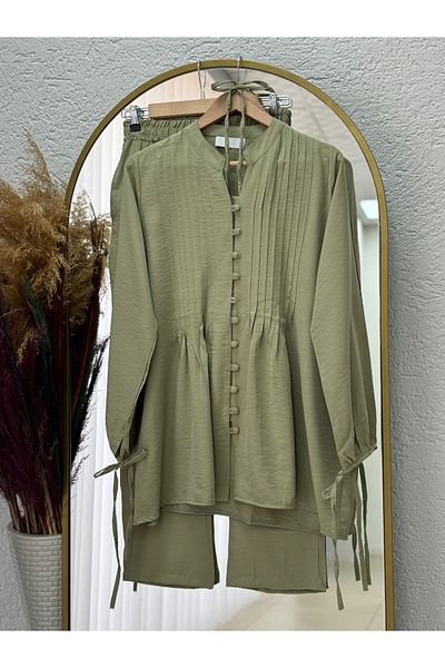 MİHRA STORE Tiredra Rib Stitch Detail Suit-Eu2800-Mf563 Khaki