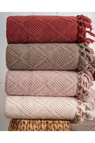 Hazangülü Buldan Production Dowry Deluxe Jacquard Porto 4-Piece Hand/Face Towel I 50X90