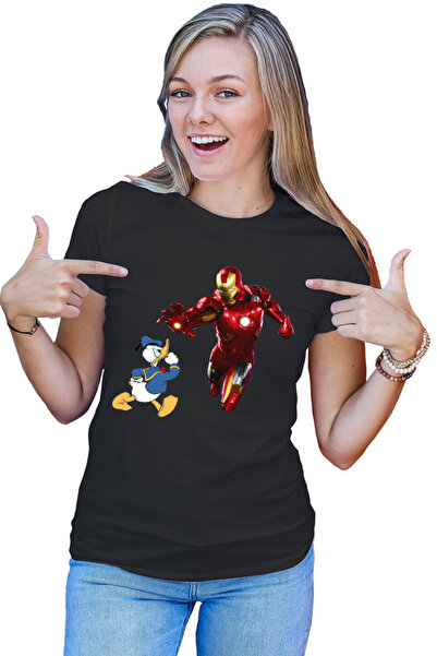 OEM Tricou dama Ironman Donald Duck Tony Stark Save World