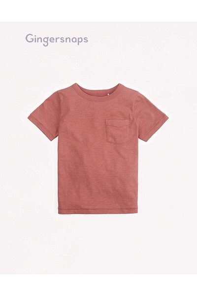 Gingersnaps Boys' Solid Short Sleeve T-Shirt with Chest Pocket