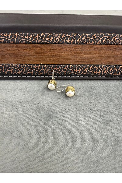 Midyat Artuklu Gümüşçülük Gümüş İnci Taşlı Otantik Küpe