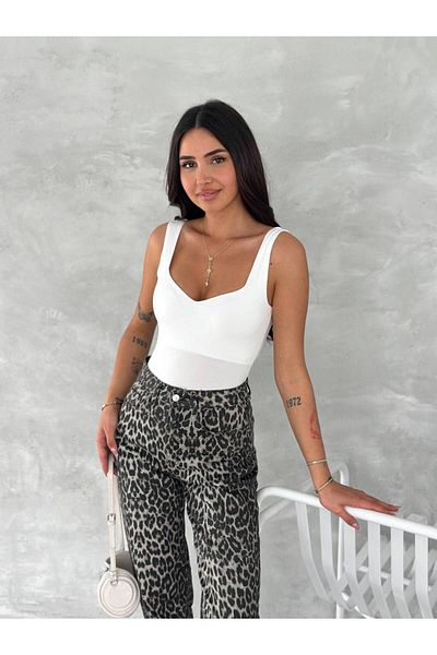 BYKUZEYARAS Sandy Fit Strap Basic Women's Bodysuit