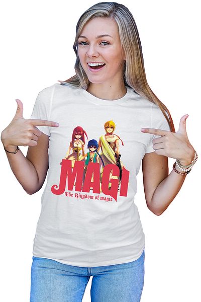 OEM Tricou dama Magi The Labyrinth of Magic Spirit Group Angry Pose Red Logo