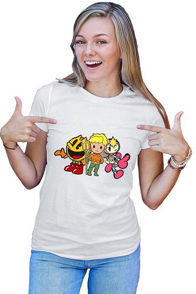 OEM Tricou dama Aquaman Pac Man Bubble Bomberman Lady Action