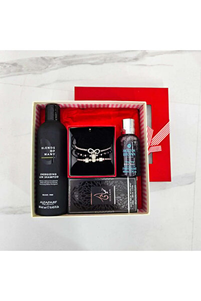 Ard Al Zaafaran Perfumes Black Majesty Set – Hayaati Men EDP + 3 Bracelets + Ylang-Ylang Shower Gel + Alfaparf Shampoo