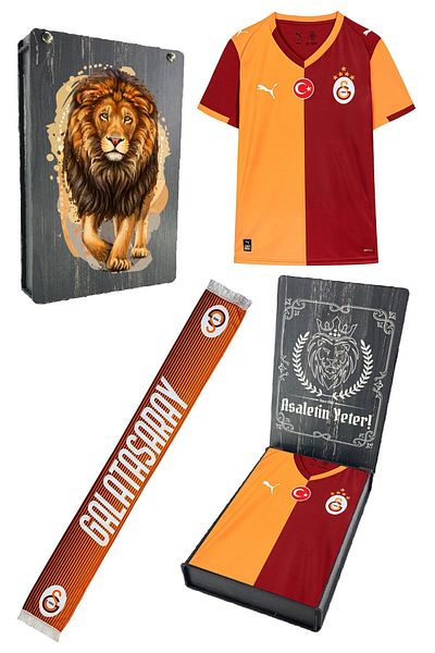 Galatasaray Original Licensed 2025/26 Piece New Season Jersey + Shawl Kaşkol Set Gift Set